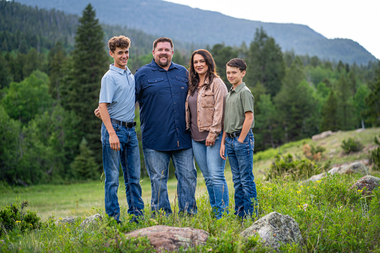 family photo in rocky mountain national park by estes park family photographer, joe pyle
