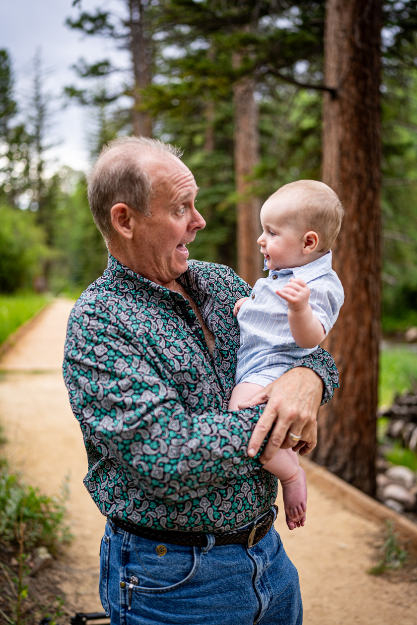 grandfather and grandson picture at the YMCA of the Rockies by estes park family photographer, joe pyle